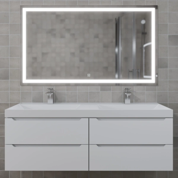 Тумба под двойную раковину Uperwood Tanos 120 2910203301 белая матовая фото