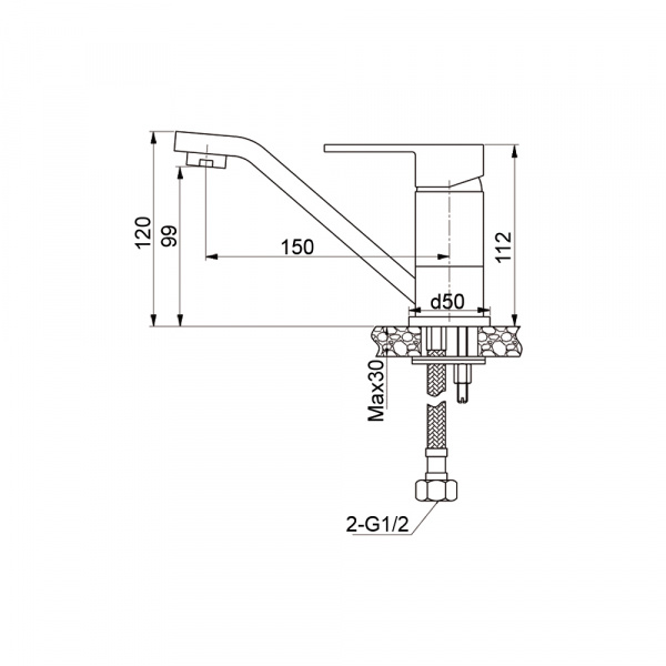 Смеситель для раковины Raiber Dover R2701 фото
