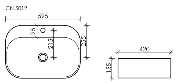 Накладная раковина Ceramica Nova Element CN5012 59x42 фото