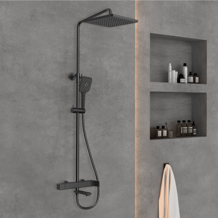 Душевая система Vincea Cube VSFS-1C1MB черная матовая фото