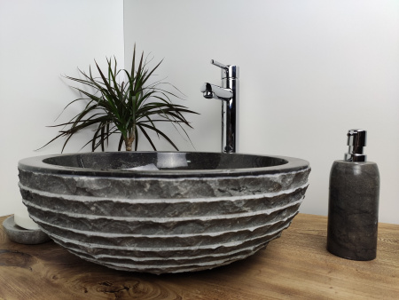 Раковина из мрамора Indo Bowl Marmo Black Medium BM-00032 фото