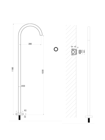 Напольный смеситель для раковины AltroBagno Рикко (Ricco) ALTROBAGNORicco010308MB черный матовый фото