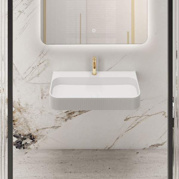 Раковина Vincea Solid Surface VWB-6SG90MW 90x46 белая матовая фото