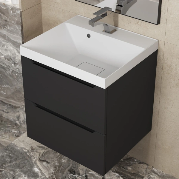 Тумба под раковину Uperwood Tanos 50 2191020001 черная матовая фото