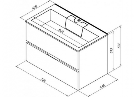Тумба с раковиной Aquanet Алвита 80 00238368 фото