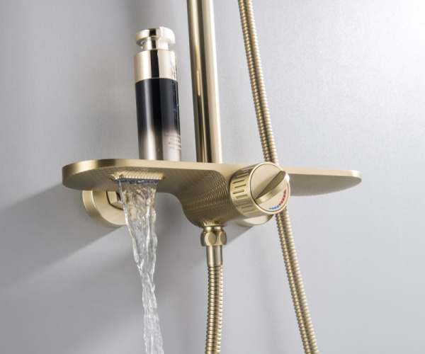 Душевая система Bronze de Luxe Icon 80112CG матовое золото фото