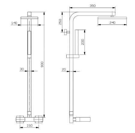Душевая система (стойка) Daniel Twin W4436R фото