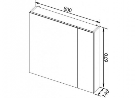 Зеркало-шкаф Aquanet Порто 80 00195728 фото