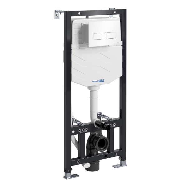 Инсталляция для подвесного унитаза WasserKRAFT Aller 10TLT.010.ME.WH03 с кнопкой, белая глянцевая фото