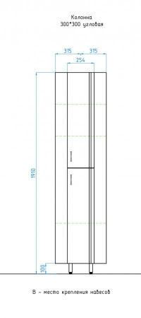 Шкаф-пенал угловой Style Line Эко Стандарт ЛС-00000113 фото