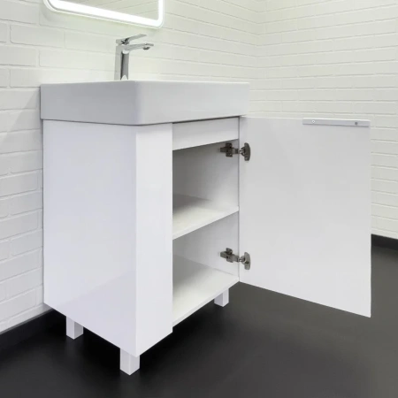 Тумба с раковиной Comfortу Асти 00-00019247CF белый глянец фото