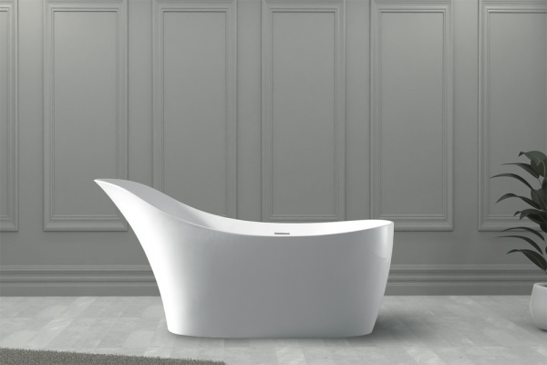 Ванна из искусственого камня Abber Stein AS9618 169x75 белая матовая фото