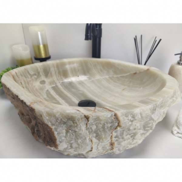 Накладная раковина из оникса Indo Erozy Green EO-00232 фото