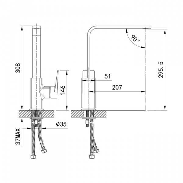 Смеситель для кухни Iddis Bridge BRDSB00i01 фото
