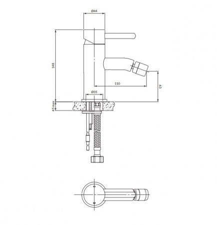 Cмеситель для биде Omnires Y Y1220STCR хром фото