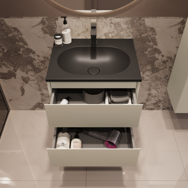 Тумба под раковину Vincea Welle 60 VMC-2WL600MBG M.Beige Soft-touch фото