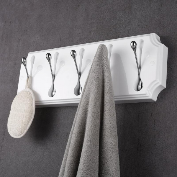 Планка с пятью крючками Elghansa Hermitage HRM-690-White/Chrome фото