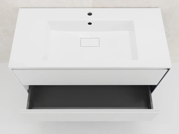 Тумба подвесная под раковину Style Line Лима 100 ЛС-00002352 белая матовая фото