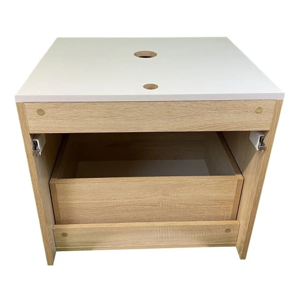 Тумба под раковину Sintesi Style STL.W7015 столешница белая / дуб сонома фото