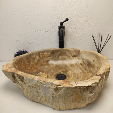 Накладная раковина из окаменелого дерева Fossil Basin OD-01230 (61*40*15) фото