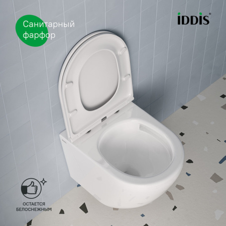 Подвесной унитаз со смывом торнадо Iddis Blanco BLQNDSEI25 с сиденьем фото