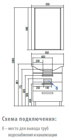 Тумба под раковину Акватон Ария 65 Н 1A123401AA430 темно-коричневая фото