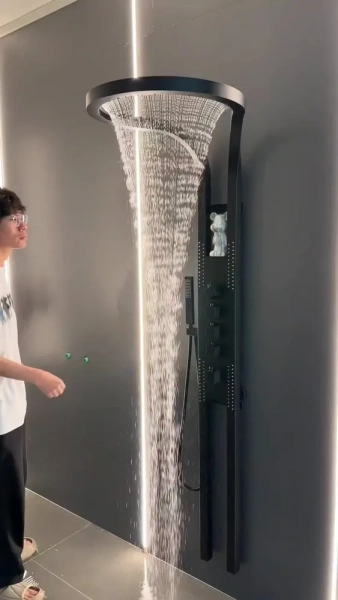 Душевая многофункциональная панель Ganzer ABELARD GZ01168-C черная фото