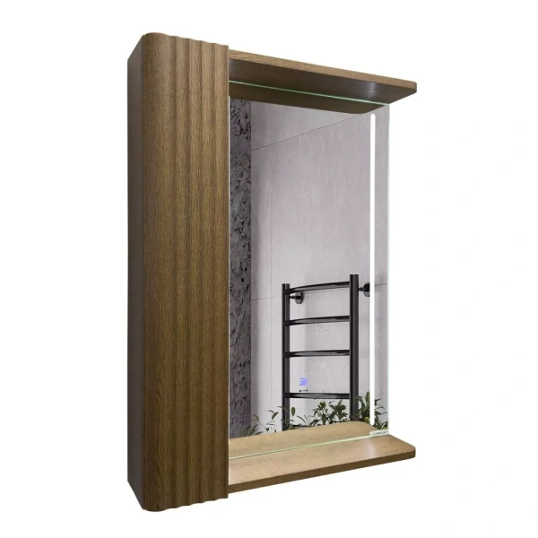 Зеркало-шкаф с подсветкой Comforty Ангара-60 00-00020688 дуб темно-коричневый фото