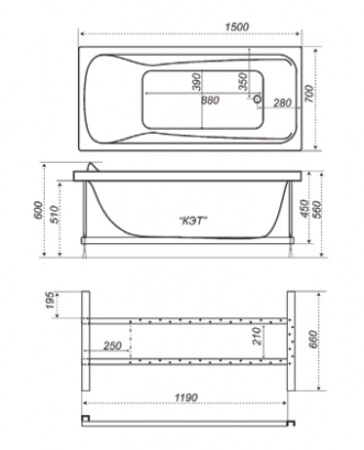 Акриловая ванна Triton Кэт 150х70 фото