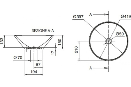 Раковина-чаша Scarabeo Thin Line 42 8010 Белая фото