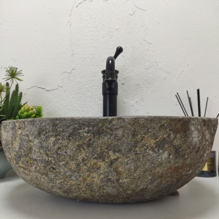 Накладная раковина из речного камня RS01524 (42*37*14) 40B фото