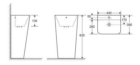 Напольная раковина Cerutti SPA Sandra CT7828 44x38 фото