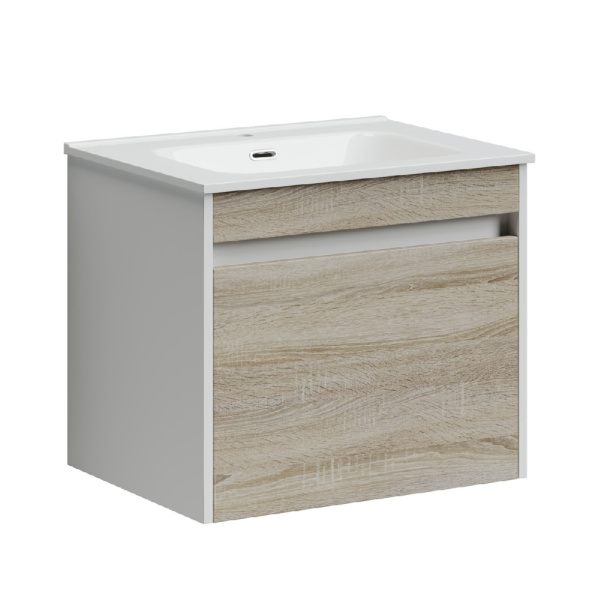 Тумба под раковину Sancos Smart SM60E дуб бардолино/белый фото