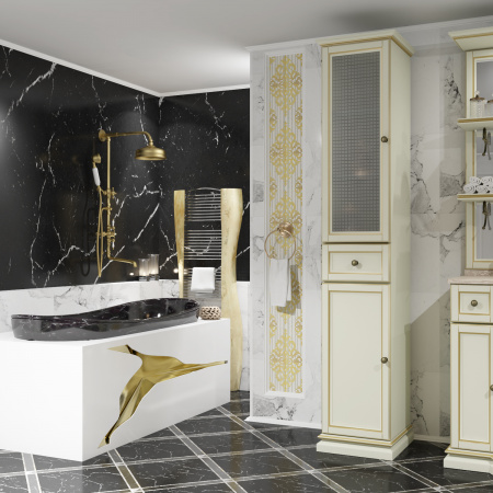 Шкаф-пенал Opadiris Корсо Оро слоновая кость L/R фото