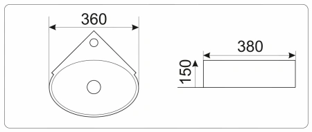 Подвесная раковина GID N9359 36х38 фото