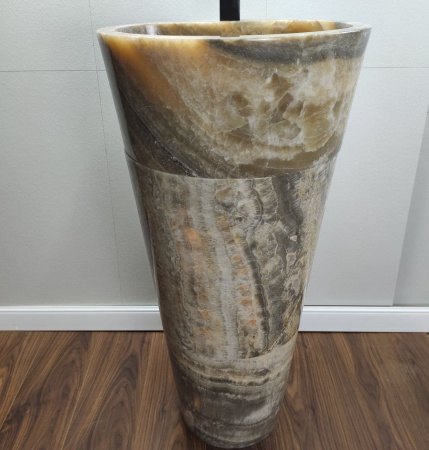 Раковина напольная из оникса Grey ON-01365 (45*45*90) фото