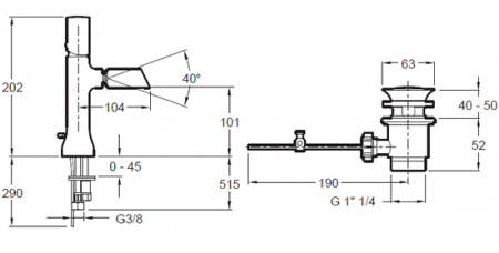 Смеситель для биде Jacob Delafon Toobi E8961-CP фото