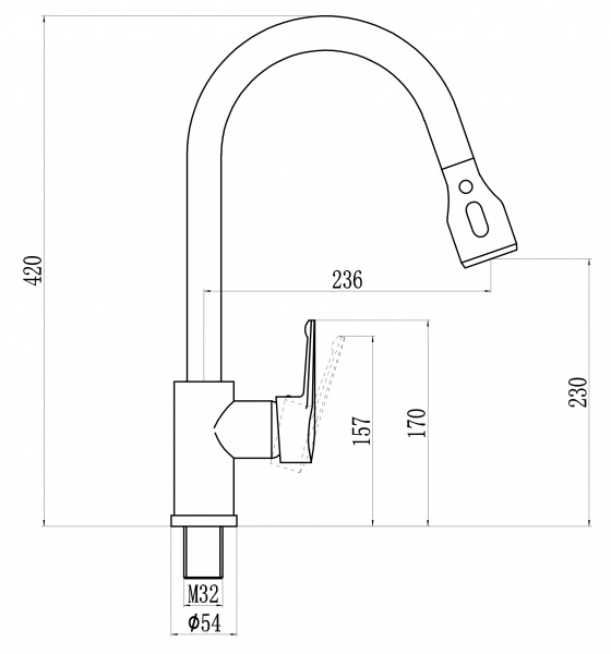 Смеситель для кухни Savol 28 S-002801H фото