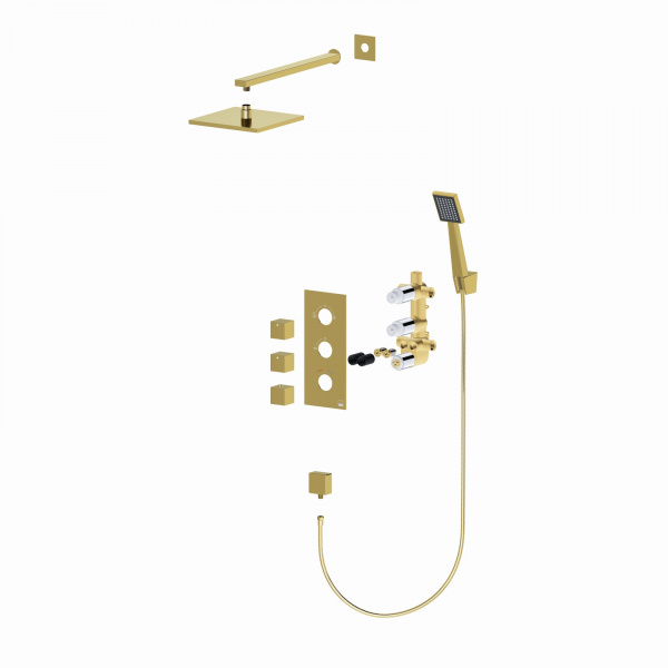 Душевая система скрытого монтажа Timo Tetra-Thermo SX-0179/17SM матовое золото фото