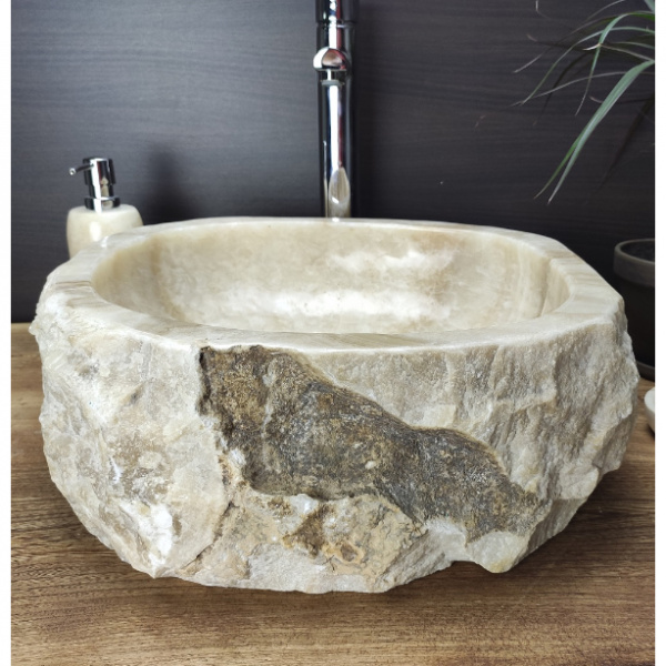 Накладная раковина из оникса Indo Erozy Бавиан EO-00049 фото