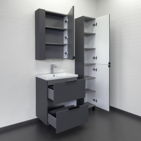 Зеркальный шкаф Comfortу Лима 60 00-00019425 антрацит фото