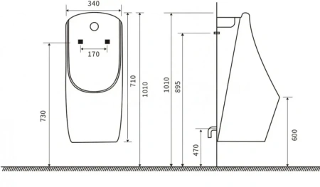 Писсуар с функцией электронного смыва SantiLine SL-6004 фото