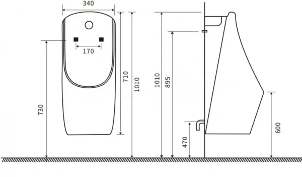 Писсуар с функцией электронного смыва SantiLine SL-6004 фото