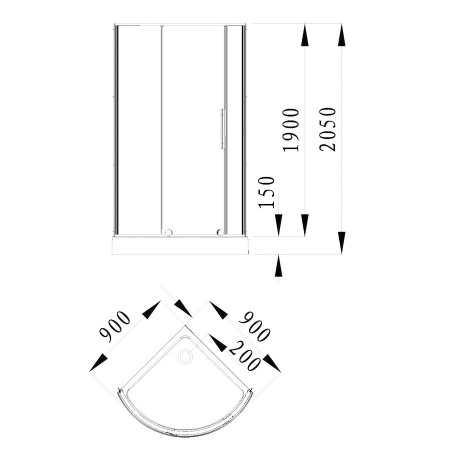 Душевой уголок Alvaro Banos TOLEDO S90.10 Cromo фото