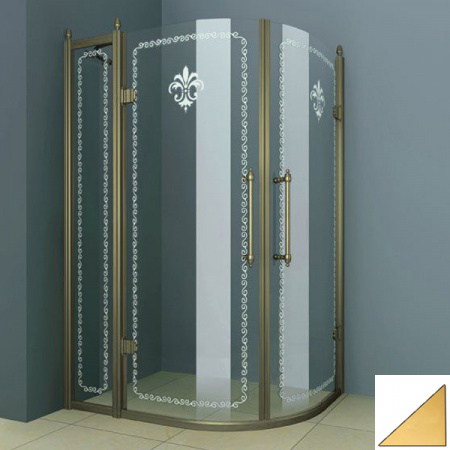 Душевой уголок Cezares Retro RETRO-RH-2-120/90-CP-G 120х90 золото фото