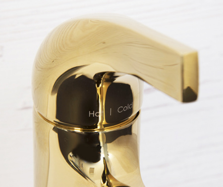 Смеситель для раковины WasserKRAFT Sauer 7103 глянцевое золото фото