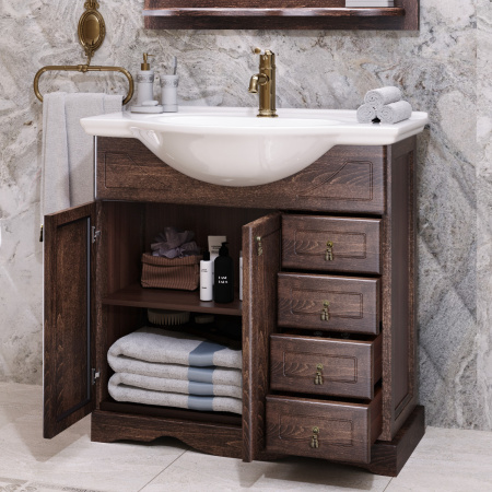 Мебель для ванной Opadiris Клио 75 орех антикварный фото