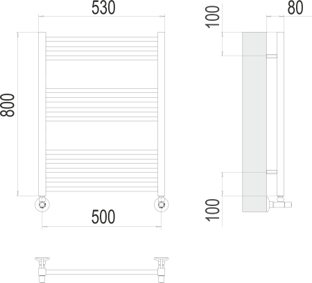 Водяной полотенцесушитель Сицилия П12 500х800 Terminus 4670078530790 фото