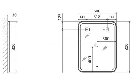Зеркало Raval Morelle 60 Mrl.02.60/W/RL фото