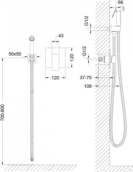 Гигиенический душ со смесителем Timo Selene 2089/17SM золото матовое фото